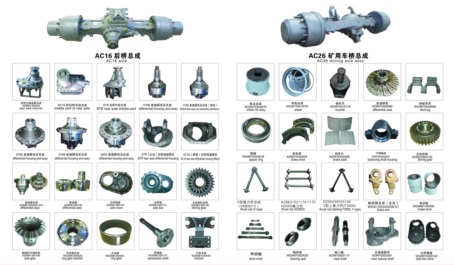 AC16 AXLE AND AC26 Ming Axle PARTS